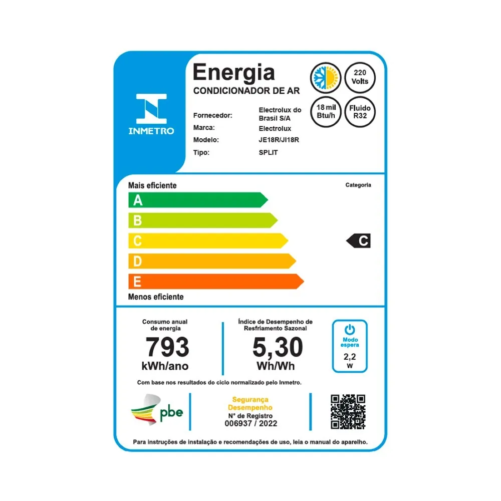Ar-Condicionado Split Electrolux Inverter 18.000 BTUs Color Adapt Quente/Frio (JI18R/JE18R)