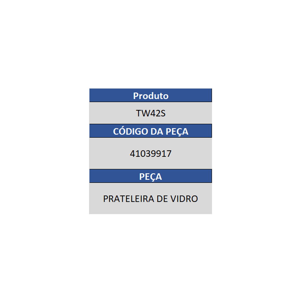 Prateleira de Vidro Electrolux