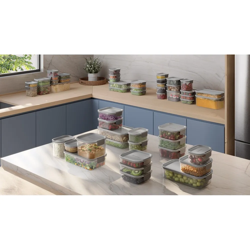 Potes Herméticos de Plástico Electrolux Cinza 10 Unidades Empilháveis Modulares