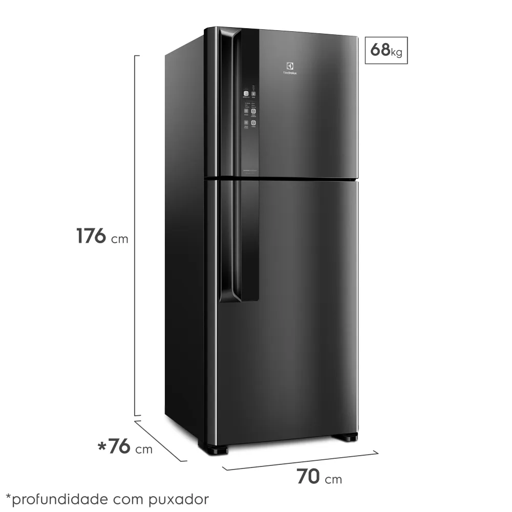 Geladeira Electrolux Frost Free Inverter 431L AutoSense Duplex Cor Black Inox Look (IF55B)