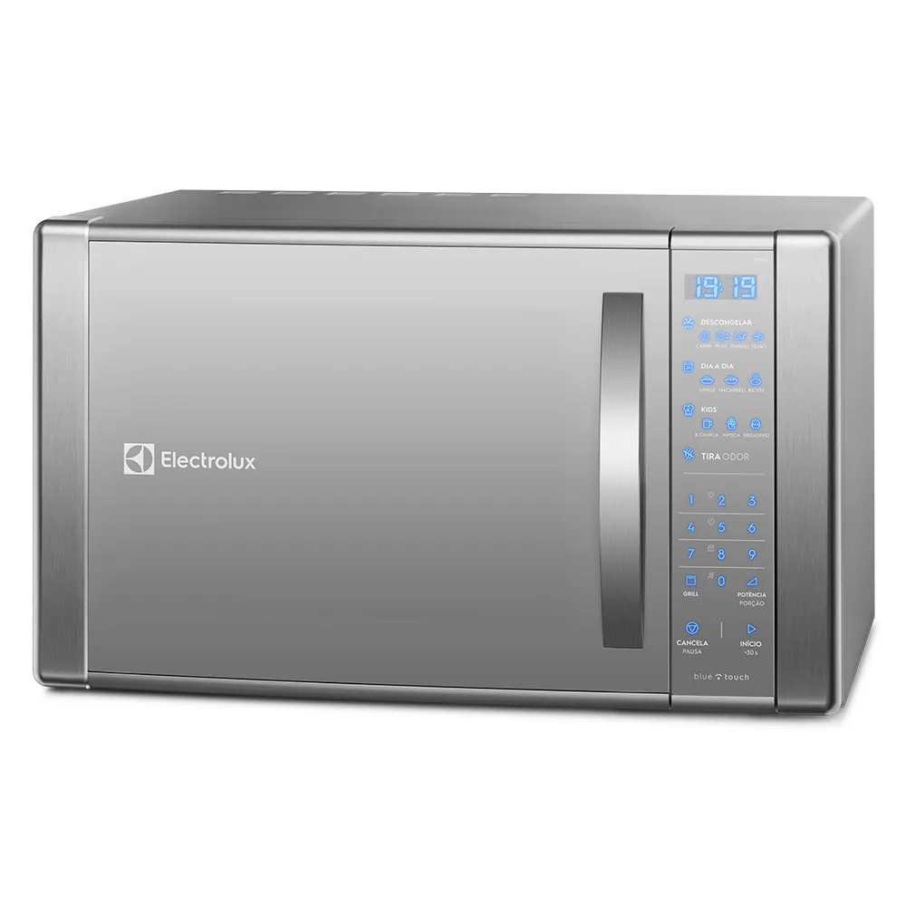 Micro-ondas Electrolux 31L cor Inox Espelhado com Função Grill e Painel Blue Touch (ME41X)