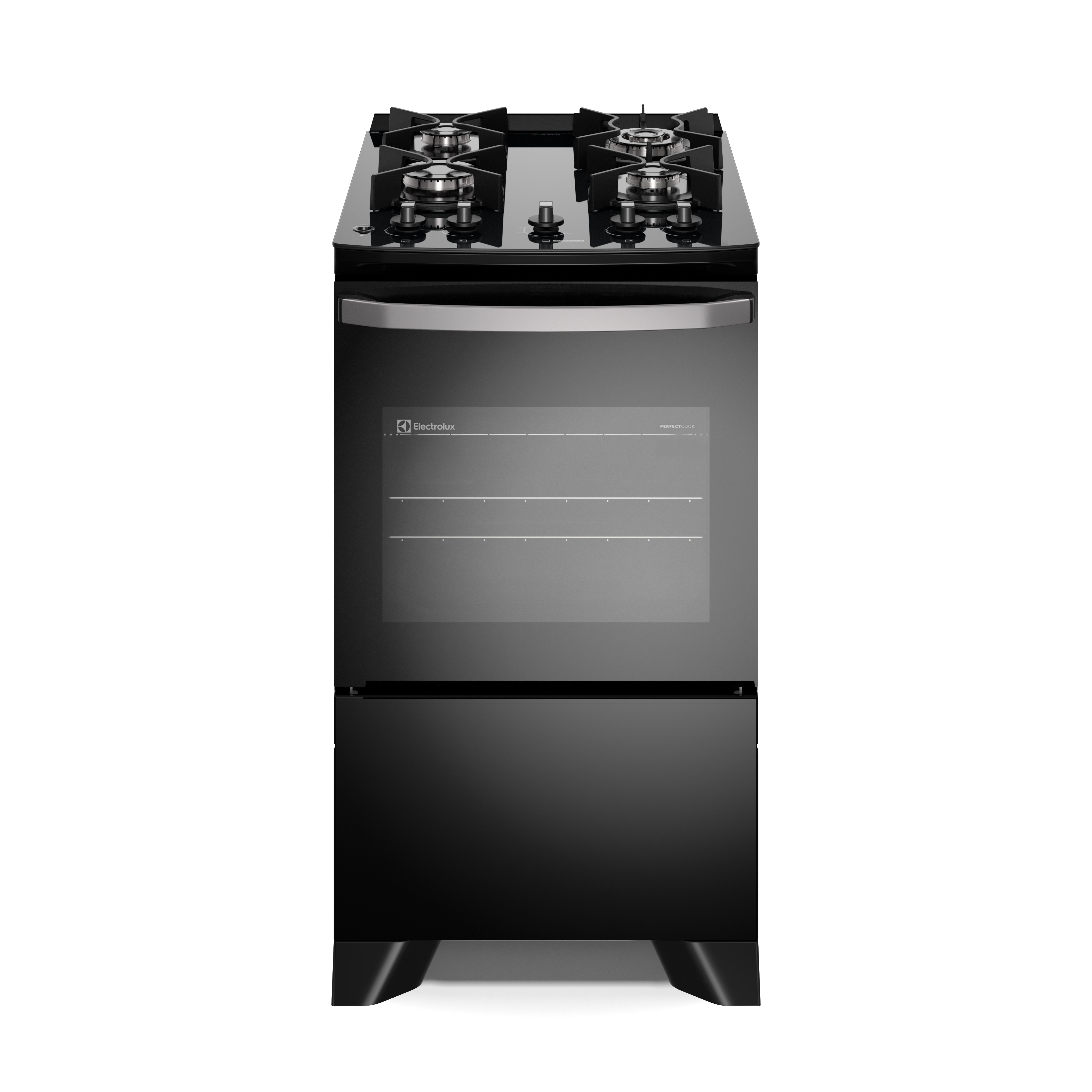 Fogão 4 bocas Electrolux Preto Efficient Mesa Vidro, Tripla Chama e PerfectCook (FE4GB)