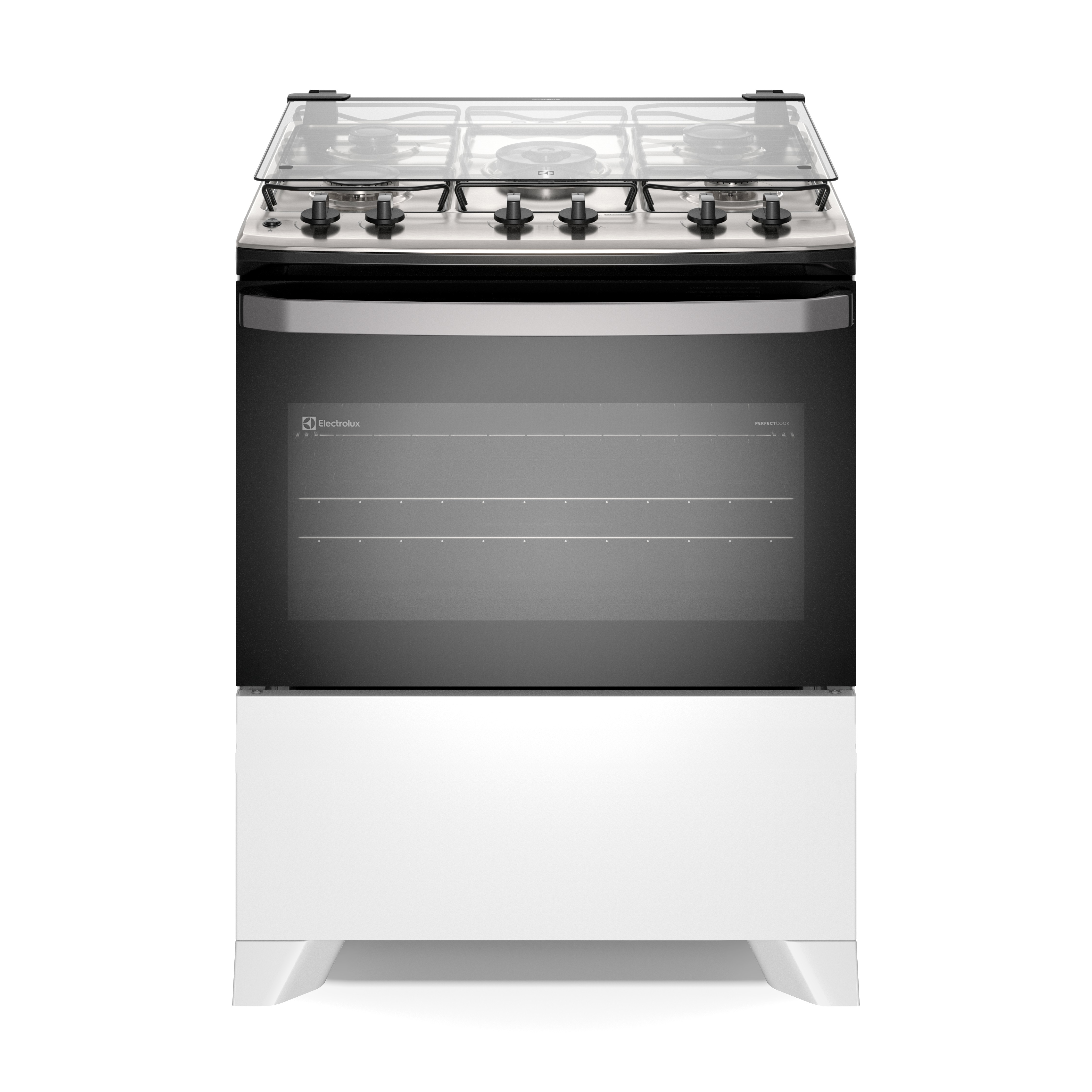 Fogão 5 bocas Electrolux Branco Efficient Mesa Inox, PerfectCook e VaporBake® (FE5IW)