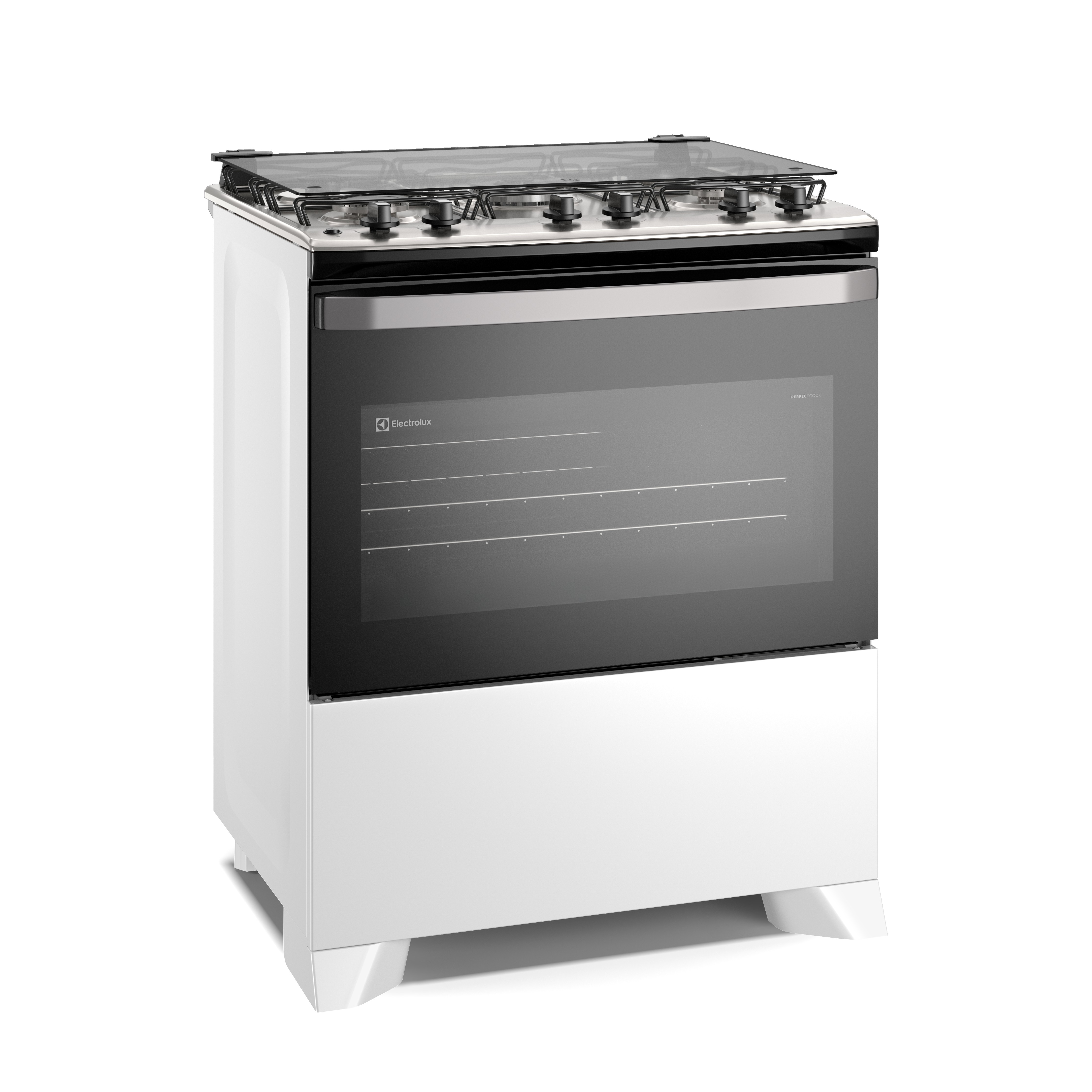 Fogão 5 bocas Electrolux Branco Efficient Mesa Inox, PerfectCook e VaporBake® (FE5IW)