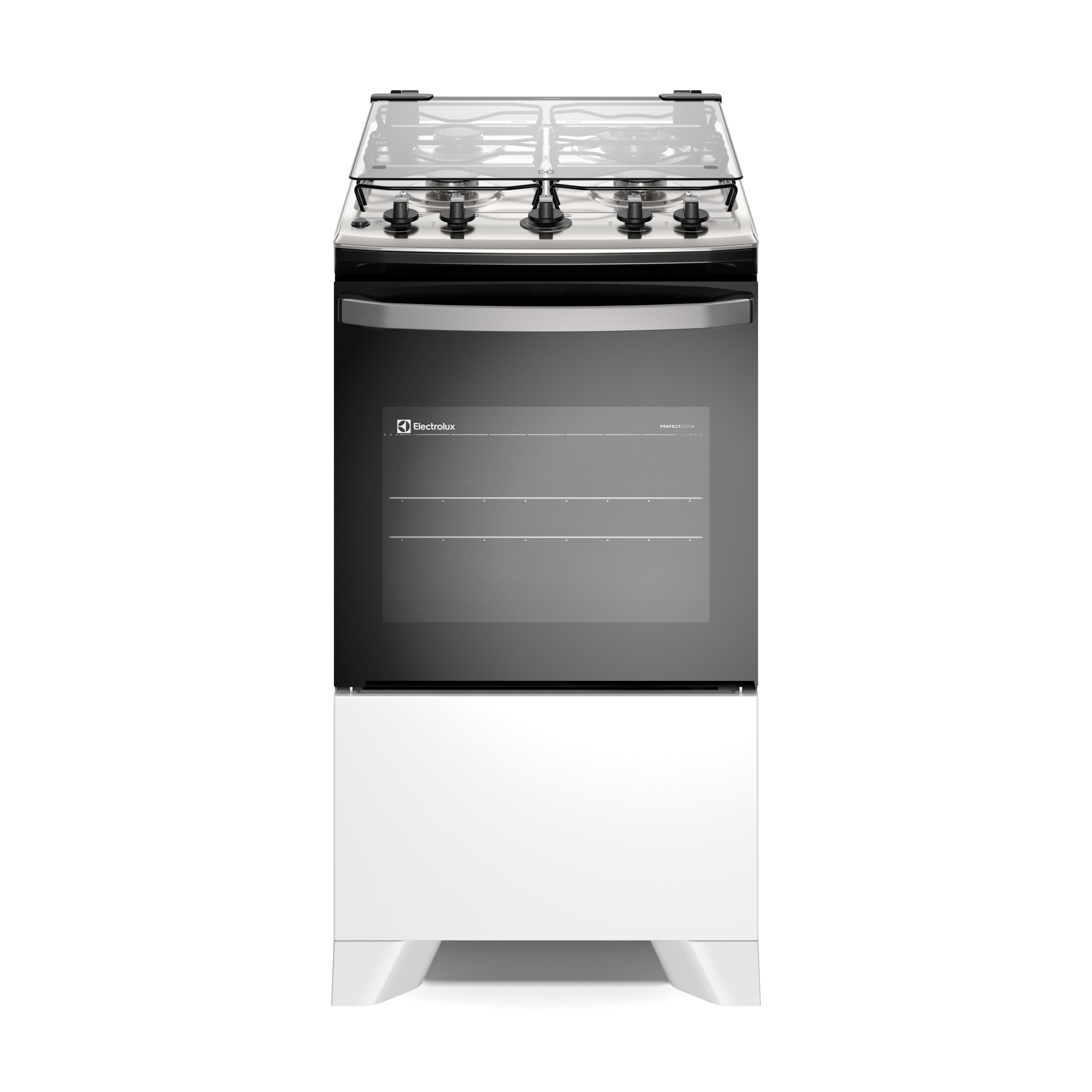 Fogão 4 bocas Electrolux Efficient Branco Mesa Inox, PerfectCook e VaporBake® (FE4IW)