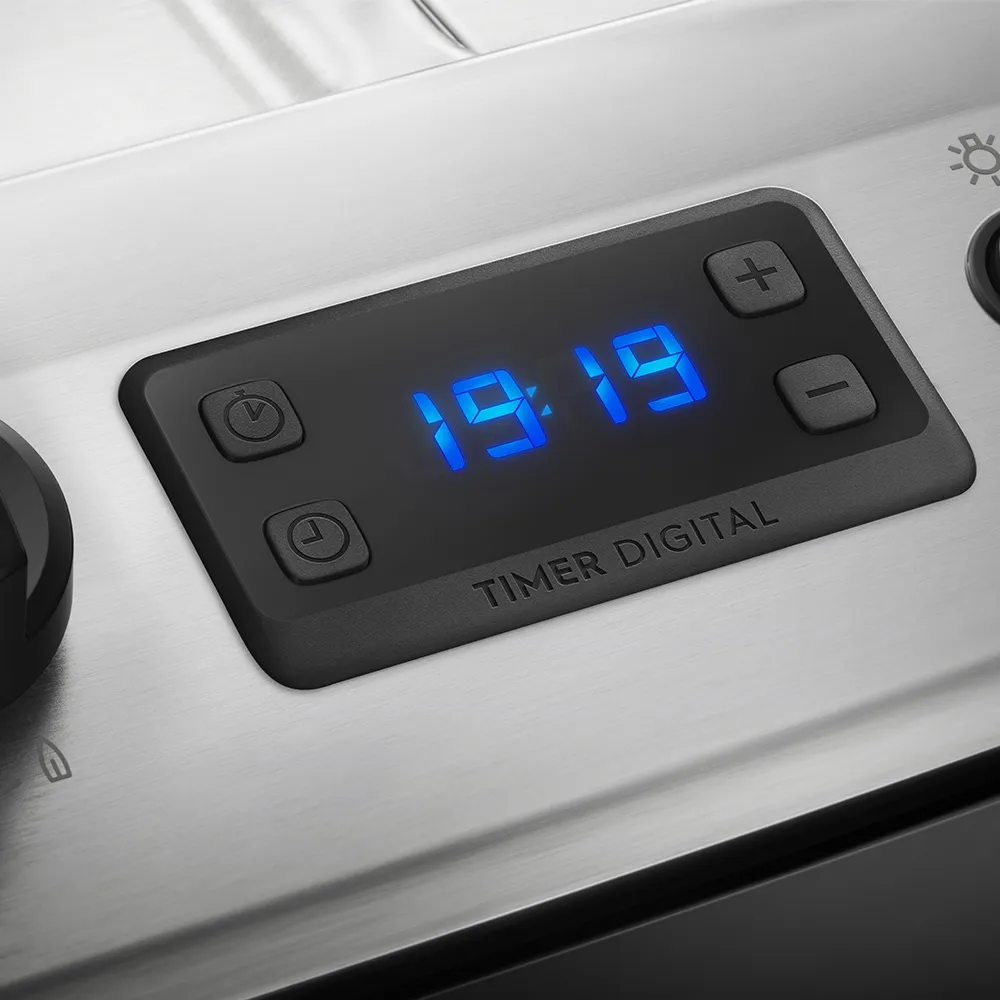Fogão 5 Bocas Electrolux Prata com Forno Duplo e Timer Digital (76DXR)