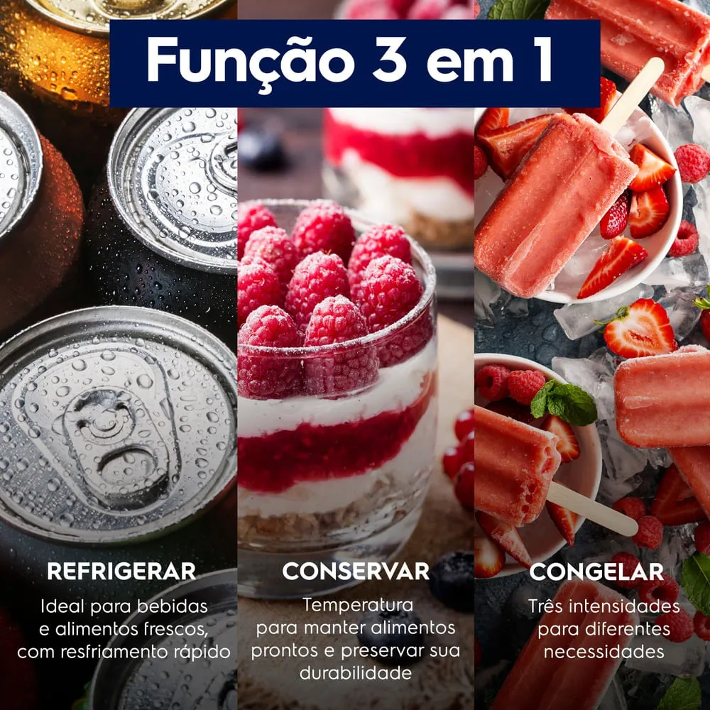 Freezer Horizontal Electrolux 95L Inverter Bivolt Uma Porta Preto (HB10B)