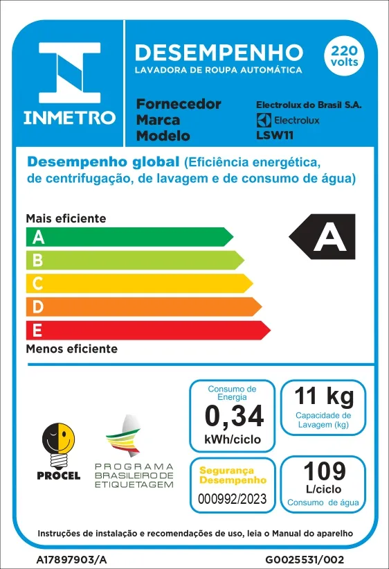 Lava e Seca Electrolux 11Kg Inox Perfect Care Inverter com Água Quente/Vapor (LSW11)