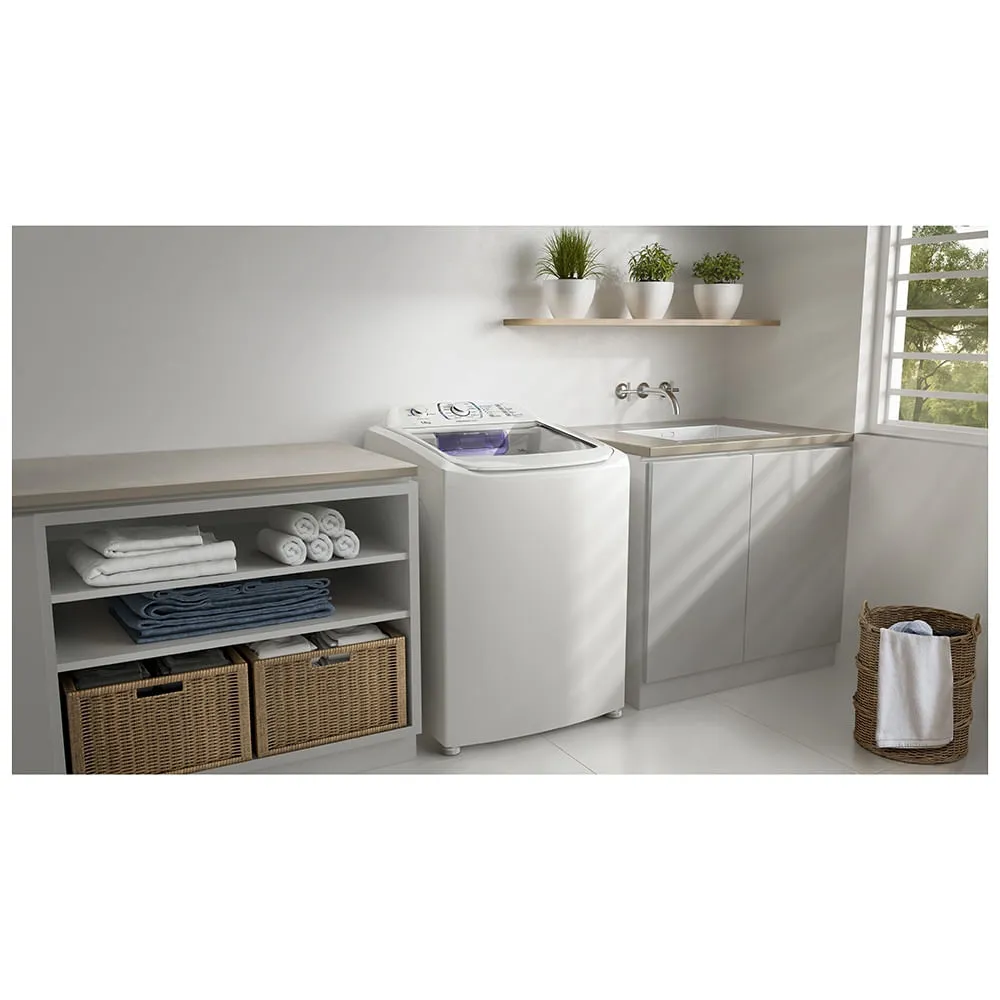 Máquina de Lavar Electrolux 14Kg Branca Premium Care com Cesto Inox e Sem Agitador (LPR14)
