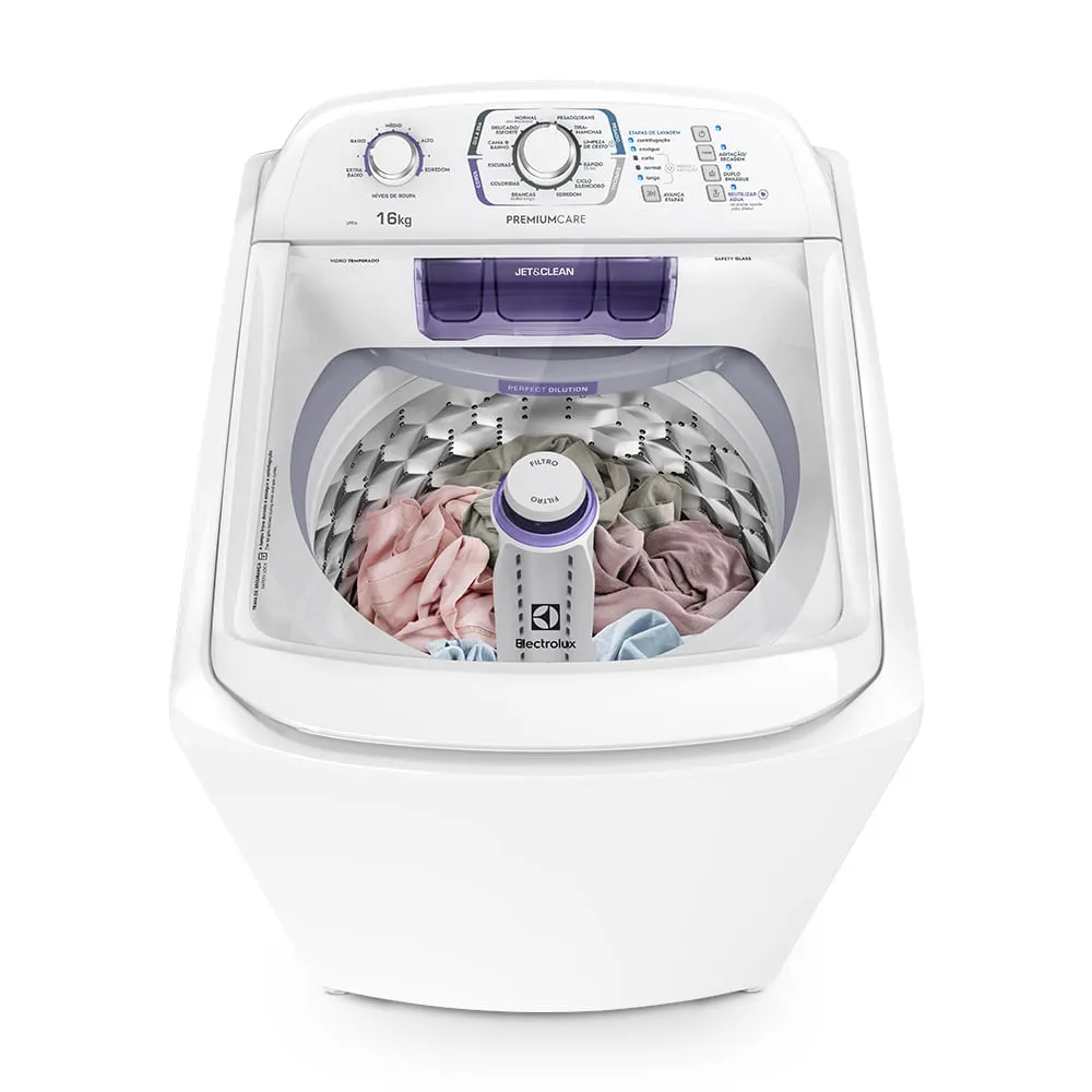 Máquina de Lavar Electrolux 16Kg Branca Premium Care Silenciosa com Cesto inox (LPR16)