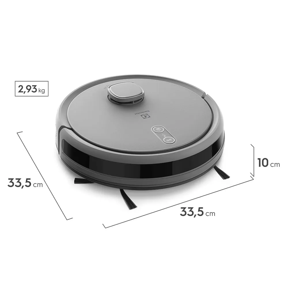 Robô Aspirador Electrolux 4 em 1 Wi-Fi Experience até 1h40 Mapeamento Cinza (ERB61)