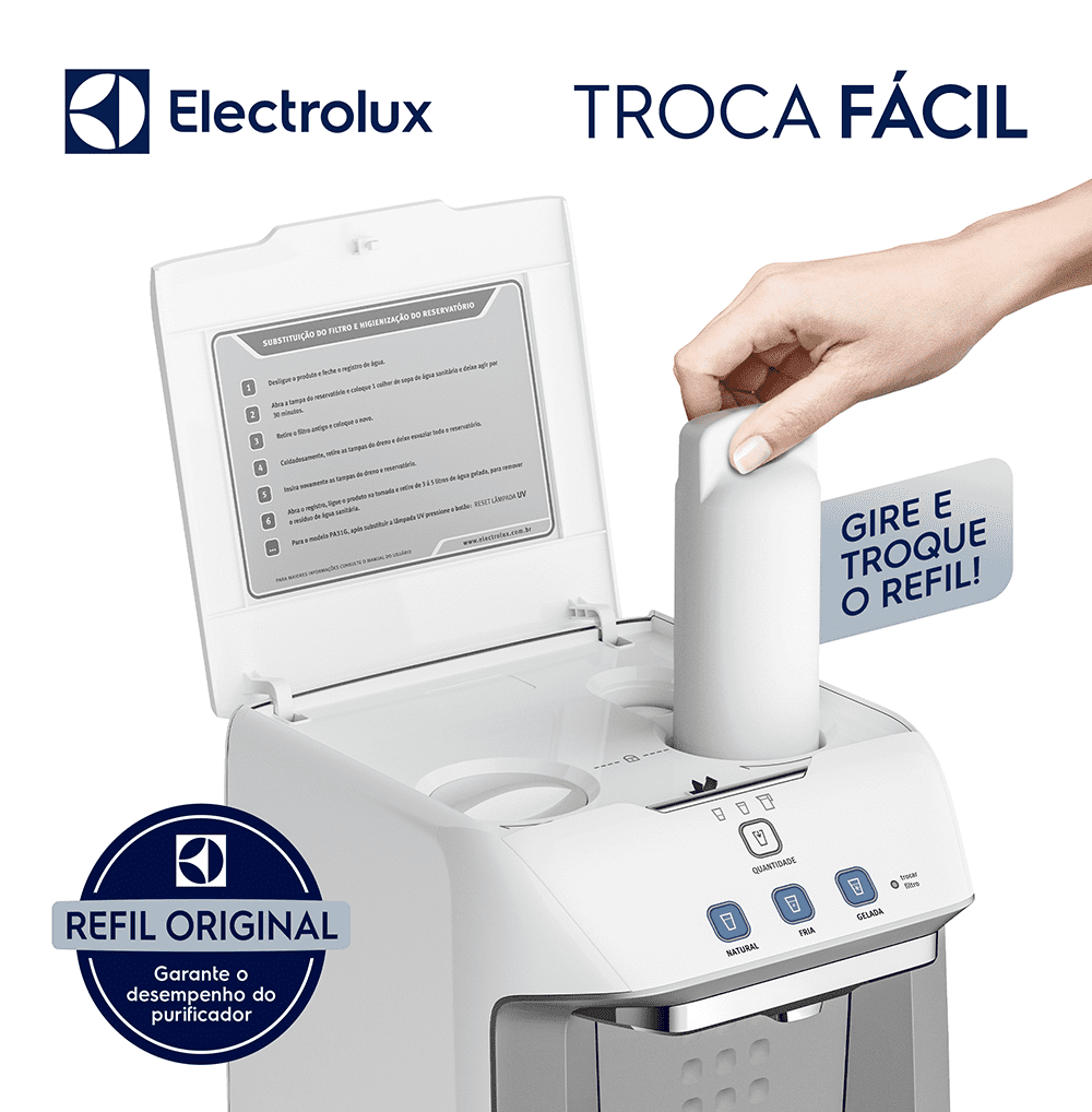 Kit 2 Filtros/Refis ORIGINAIS para Purificador de Água PA21G / PA26G / PA31G Electrolux
