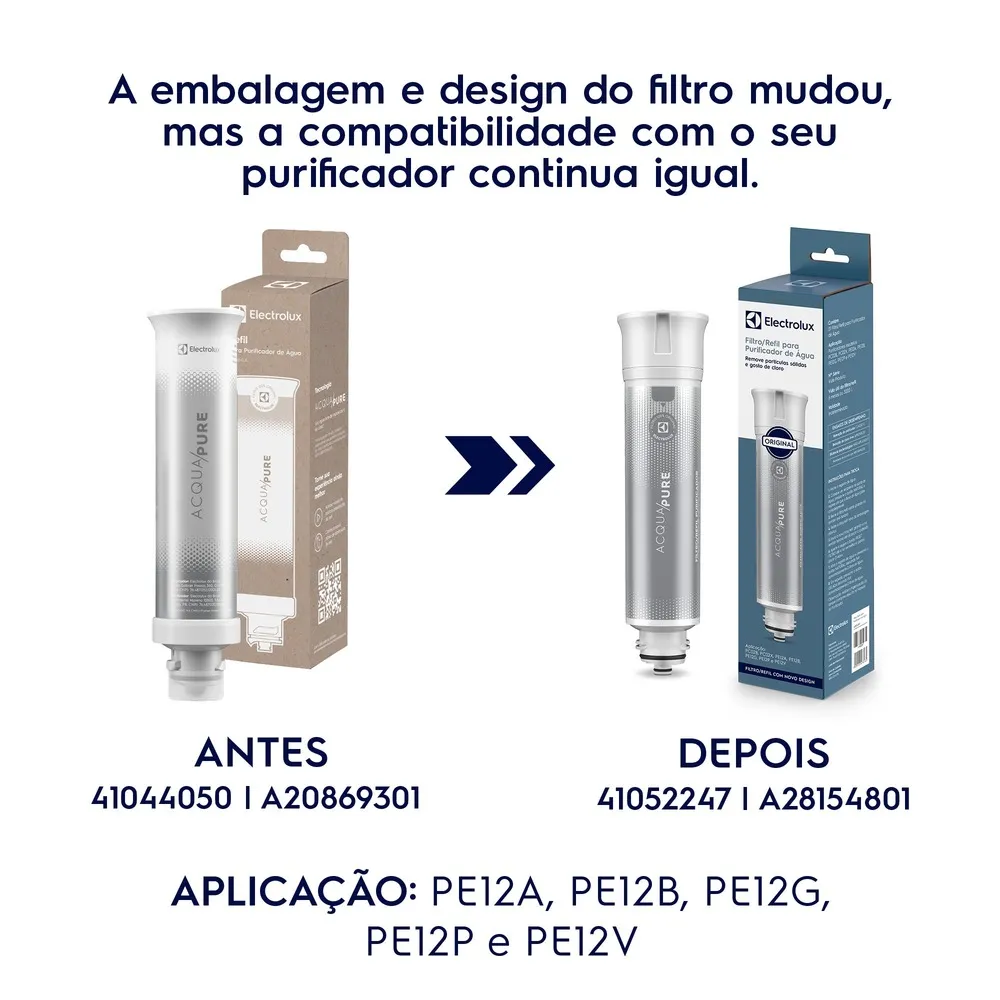 Kit 6 Filtros/Refis Originais de Água Acqua Pure para Purificador Electrolux PC02X/PE12A/PE12B/PE12G/PE12V/PE12P