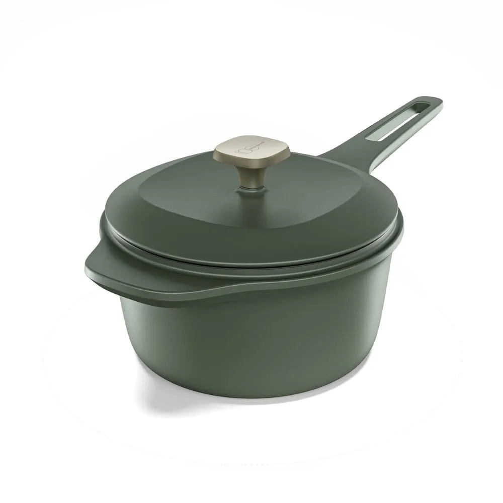 Kit Panela de Ferro Fundido Esmaltado Molheira 20cm + Frigideira de Ferro Fundido Esmaltado Electrolux 26cm verde Linha 100 Anos Celebre Preparos