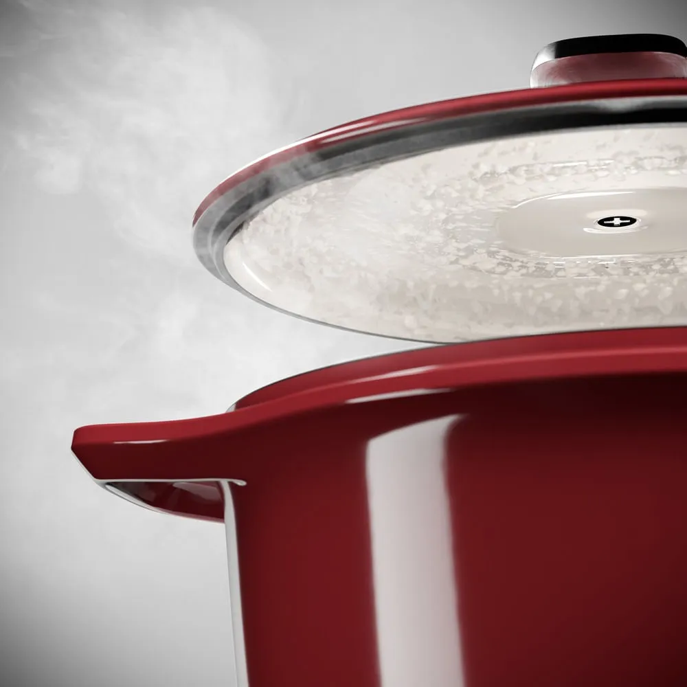 Panela de Ferro Fundido Esmaltado Caçarola Electrolux Expert 24cm Vermelha