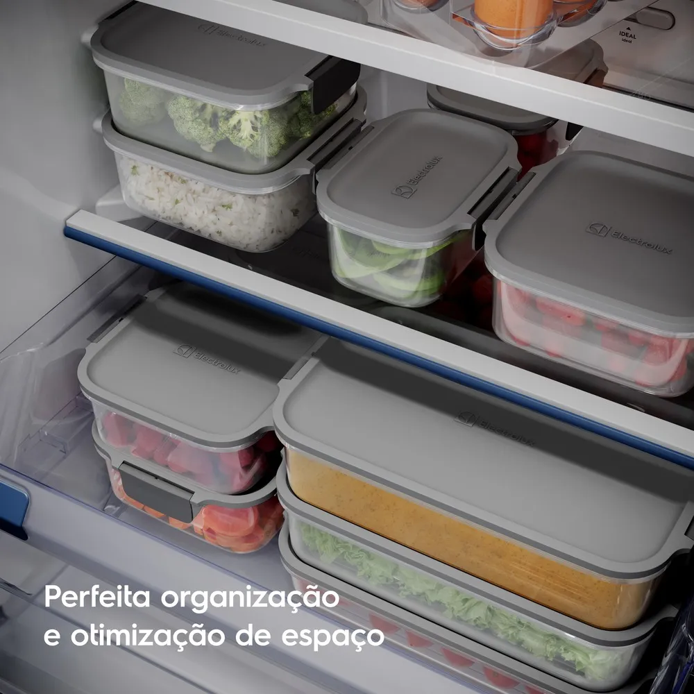 Potes Herméticos de Plástico Electrolux Cinza 6 Unidades Empilháveis Modulares