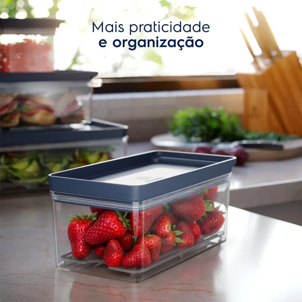 Kit 2 Organizadores de Geladeira Electrolux Experience com Escorredor 2,3L