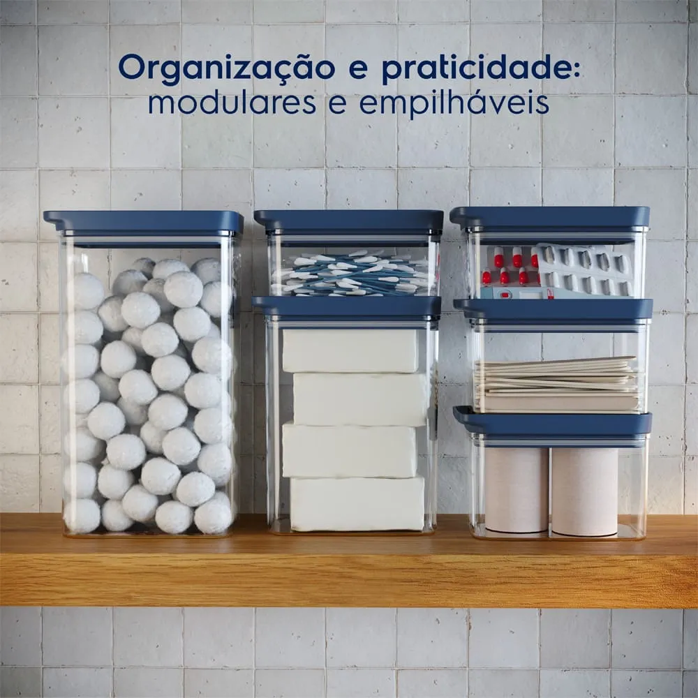 Potes Herméticos Organizadores Electrolux Experience Empilháveis Modular 2 unidades