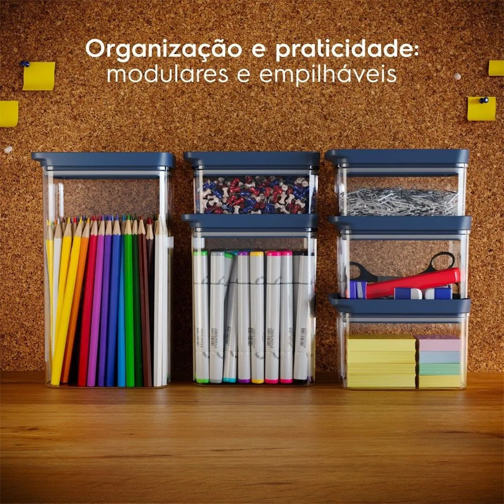 Potes Herméticos Organizadores Electrolux Experience Empilháveis Modular 2 unidades