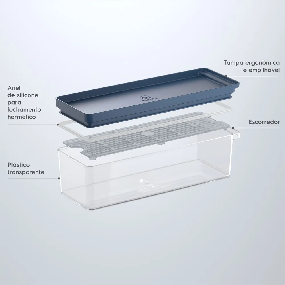 Organizador de Geladeira Electrolux Experience com Escorredor 2,3L
