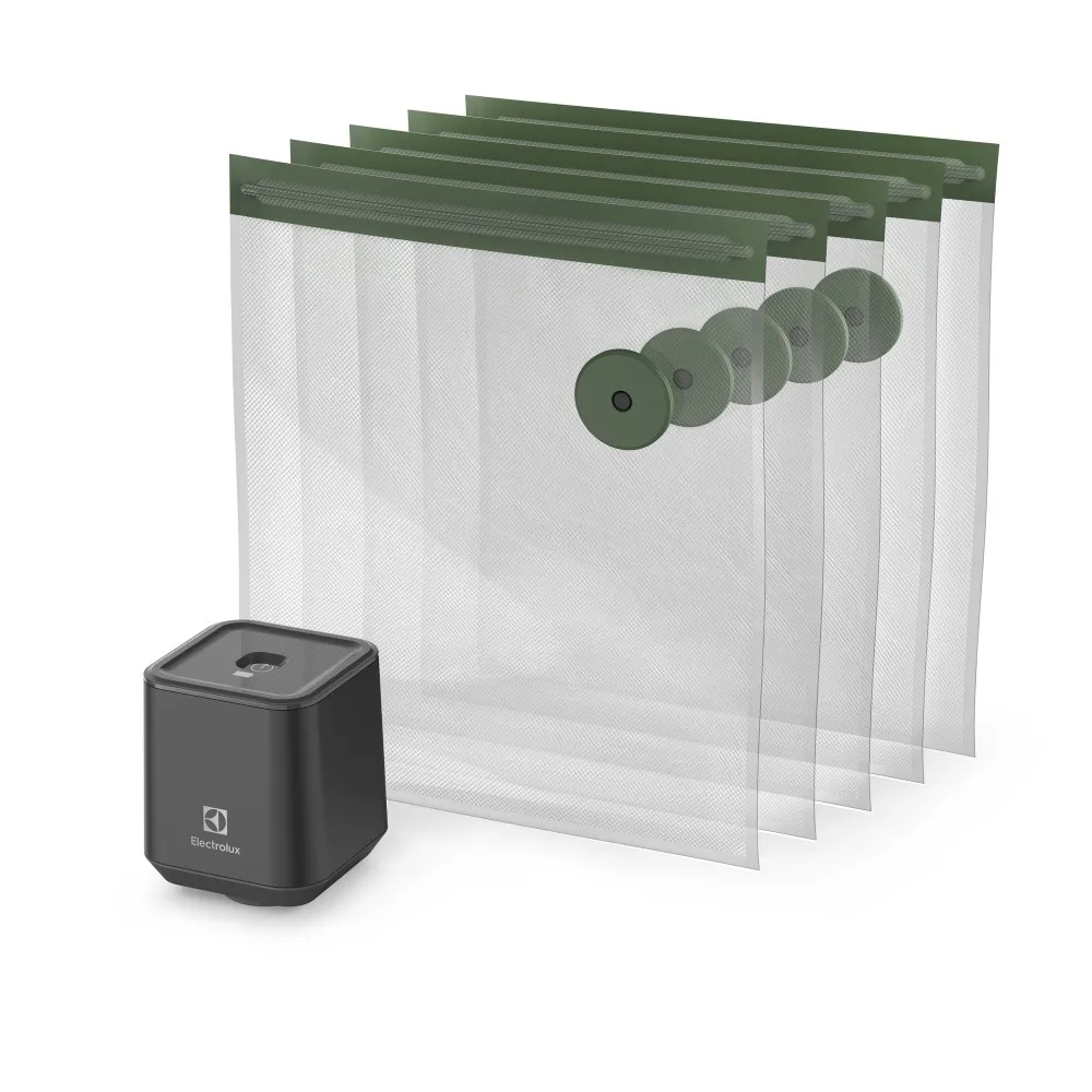 Kit Rolhas de Vinho para Fechamento a Vácuo 03 Unidades + Seladora a Vácuo com 5 Sacos Herméticos Reutilizáveis Electrolux